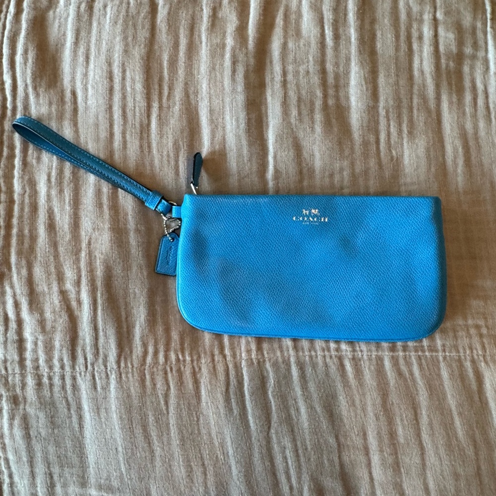 Beautiful Blue Coach Wristlet